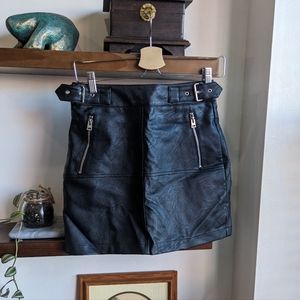 Topshop Faux Leather Mini Skirt, US4